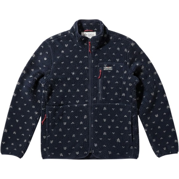 Alpine Design Other - Alpine Design Mens Mad Sherpa FZ Fleece Print Jacket Navy Birds Eye ADM24601P M